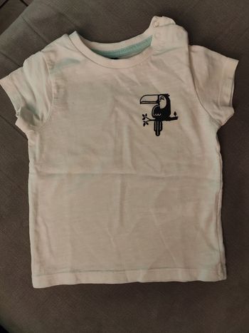 Tee shirt blanc manches courtes Kiabi 12 mois