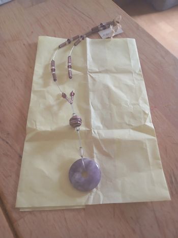 Collier améthyste metal