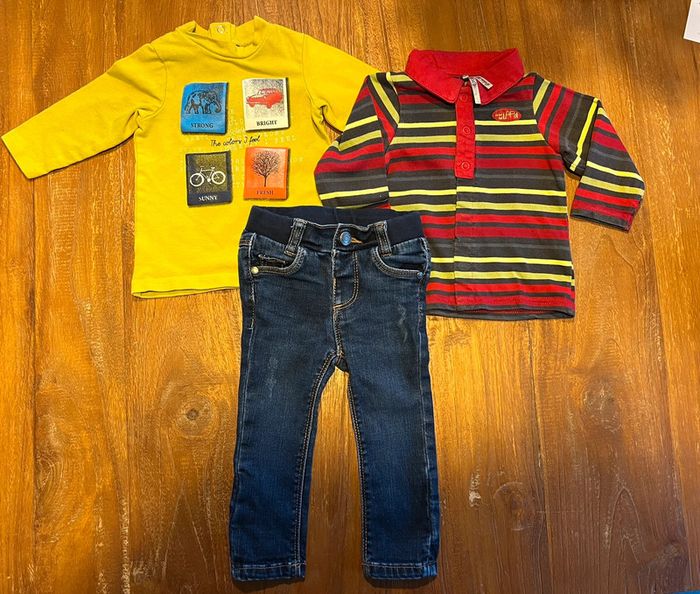 Lot jean t-shirt polo 6 mois