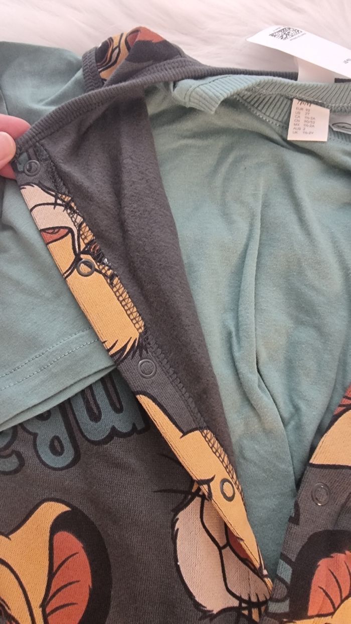 NEUF (non porté) 🏷🥰🤩😍💙💙ensemble salopette/combinaison et teeshirt ml 24 mois (92cm).💙💙 - photo numéro 3