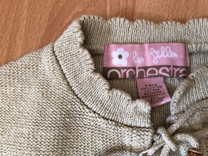 Beau gilet ML beige Orchestra T. 4 ans fille TBE - photo numéro 4