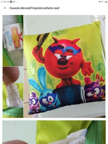 Coussin décoratif déhoussable neuf