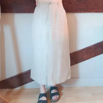 Jupe lin épais beige Autre Ton