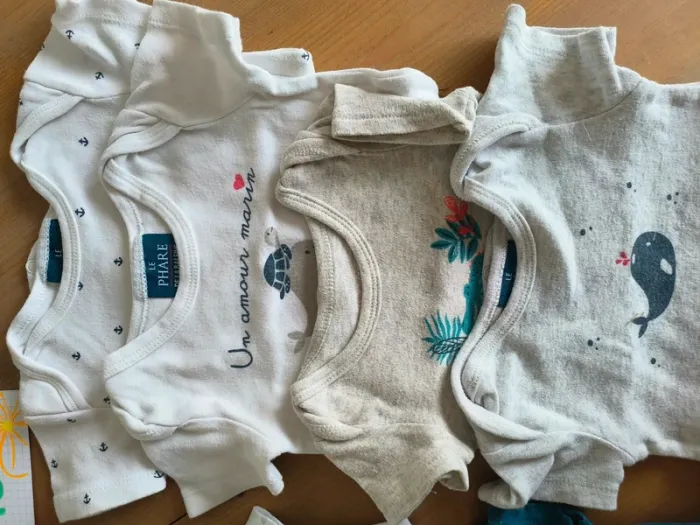 Lot 8 bodies manches courtes 12 mois - photo numéro 2