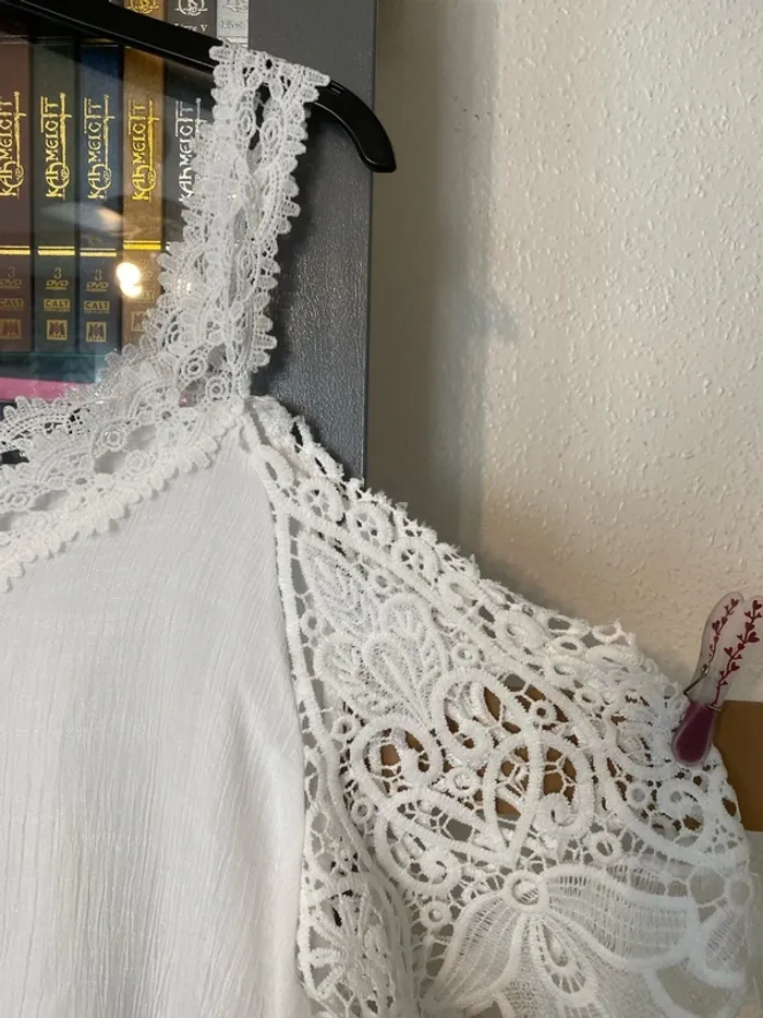 superbe robe dentelle blanche épaule dénudée excellente qualité SHEIN taille 3xl neuve - photo numéro 3