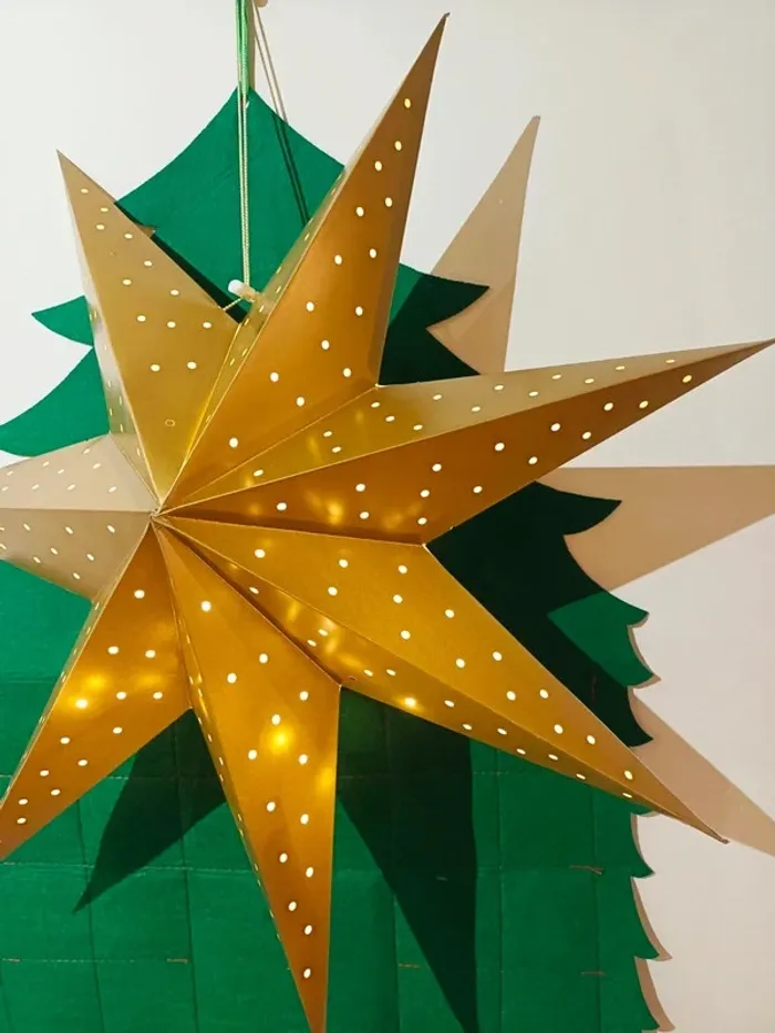 Joli Duo d'étoiles lumineuses Vertbaudet Blanc/Doré Neuves - photo numéro 2