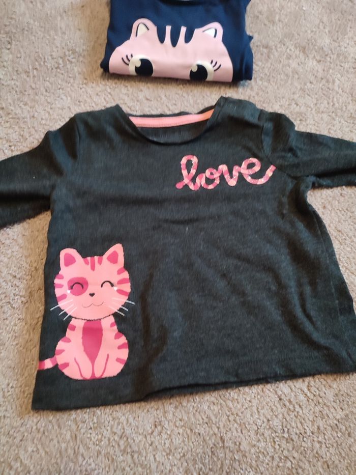 2 t-shirt manche longue 9 mois - photo numéro 2