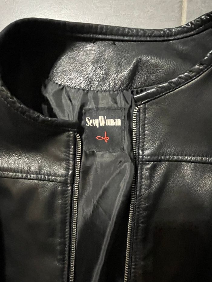 blouson court cuir sexy woman small - photo numéro 2