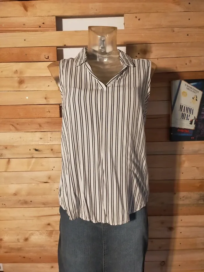 Débardeur rayé noir et blanc - photo numéro 5