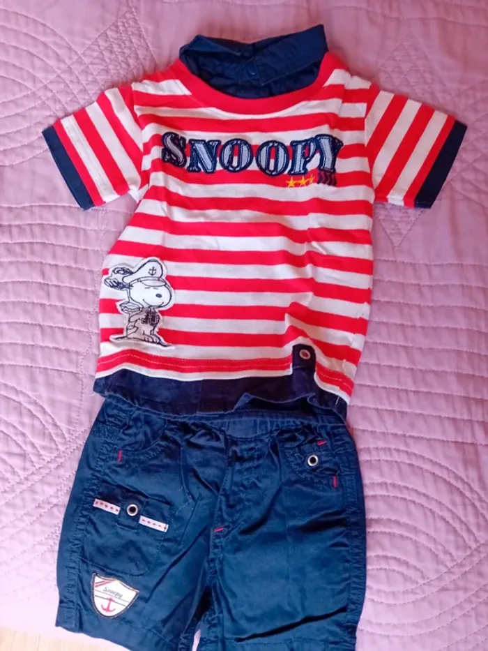 Ensemble short et Tee-shirt. Snoopy. - photo numéro 2