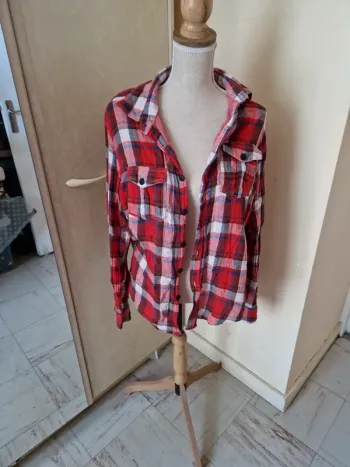 Chemise à carreaux manches longues