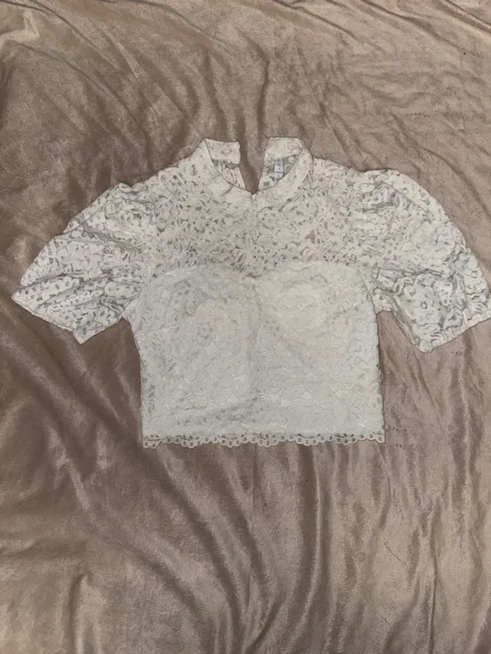 T shirt court effet dentelle New yorker