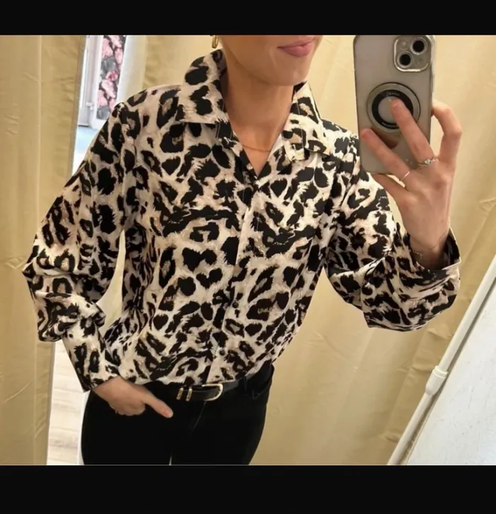 Top femme chemise femme léopard blouse femme taille 36 taille 38