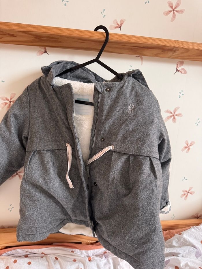 Manteau bébé fille chaud doublure polaire capuche