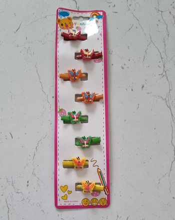 8 Mini barrettes papillons