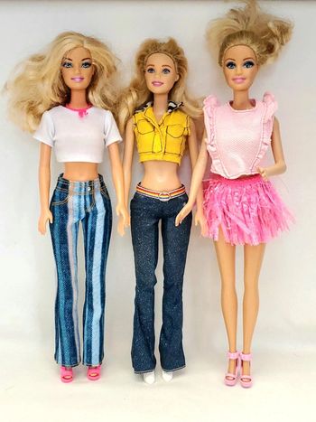 Lot de 3 poupée Barbie jambes et bras fixes