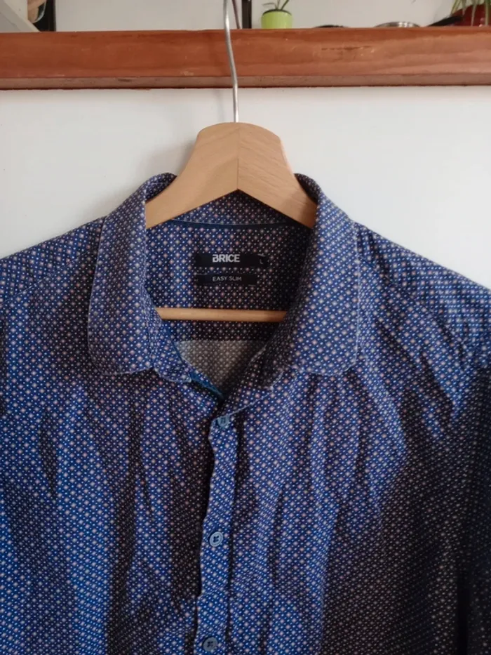 Chemise manches longues homme L bleu marine avec motif c 87 - photo numéro 2