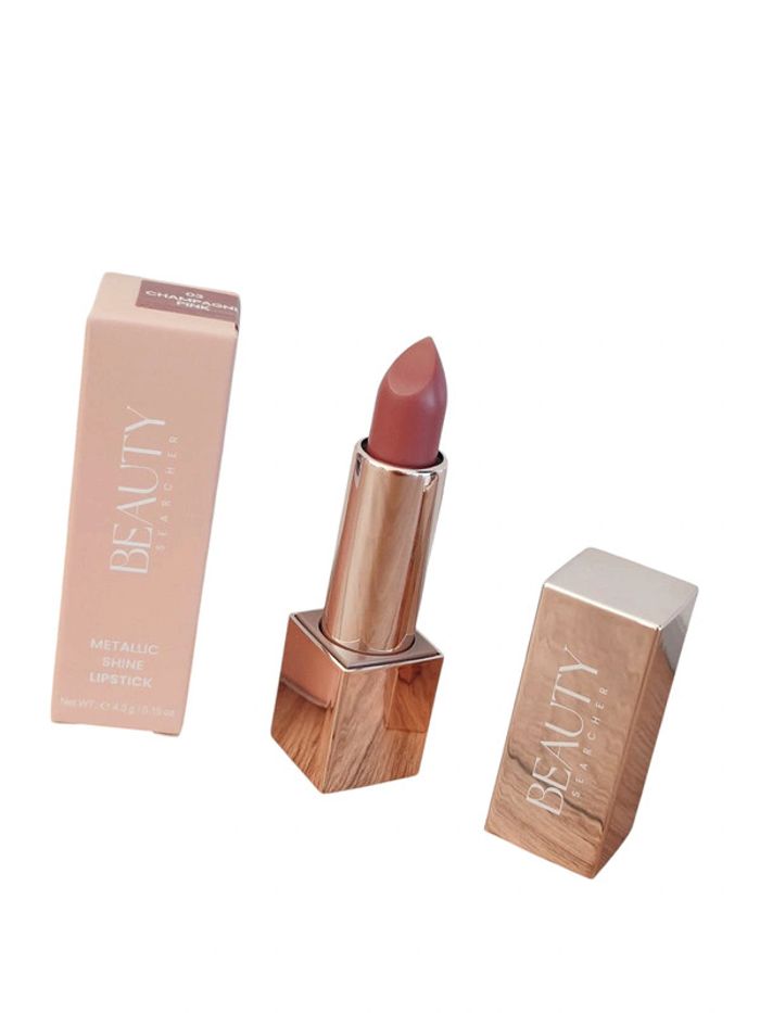Rouge à lèvres Vegan Brillant métallique 03. Champagne Pink