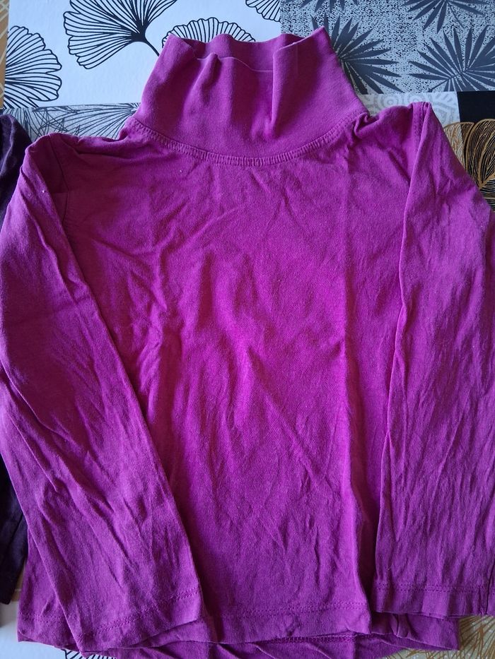 Lot 2 sous-pulls fille violet et rose 5 ans - photo numéro 5