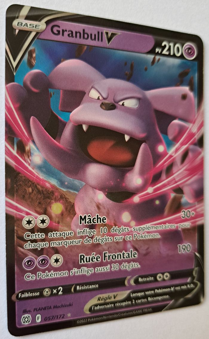 Carte Pokémon Granbull V 057/172 Epée et Bouclier - Stars Etincelantes 2022 FR - photo numéro 2