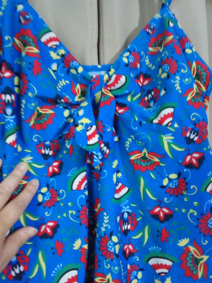 Tankini bleu motif fleurs colorées Taille 42 BPC - photo numéro 4