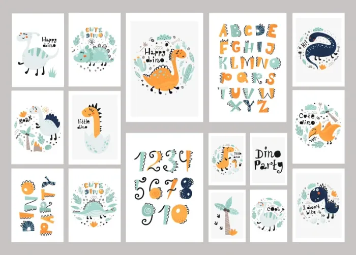 Affiches “Dino Party” pour chambre enfant - photo numéro 3