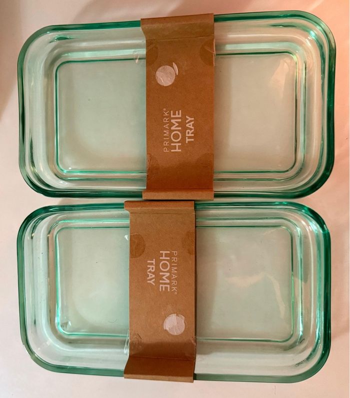 2 Plateau en verre decor NEUF