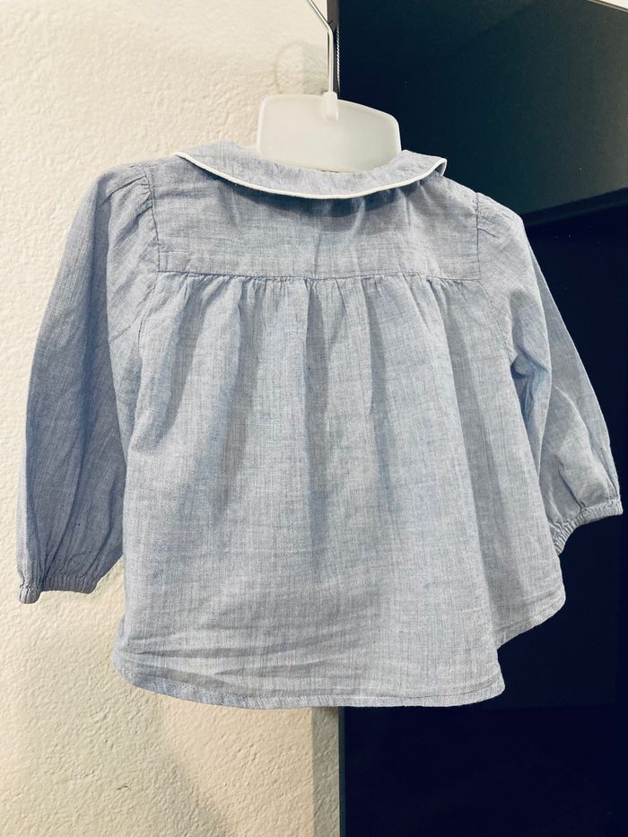 Chemise coton style jean cyrillus 9 mois - photo numéro 3