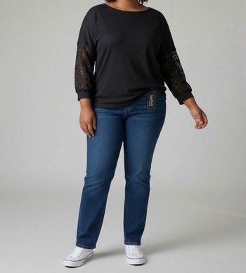 Haut femme Landroiy noir manches 3/4 dentelle taille XL neuf