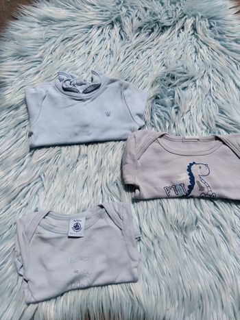 💡 lot de 3 bodies garçon 3 mois 1 petit bateau