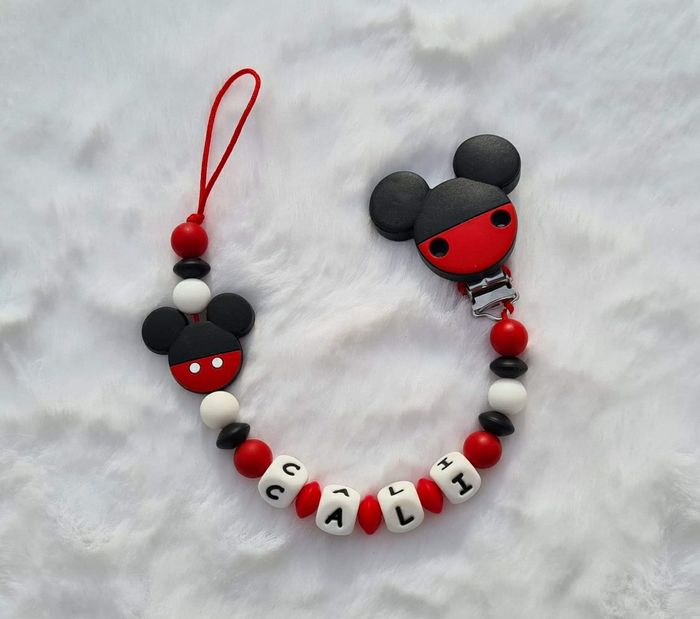 Attache sucette personnalisé en silicone mickey