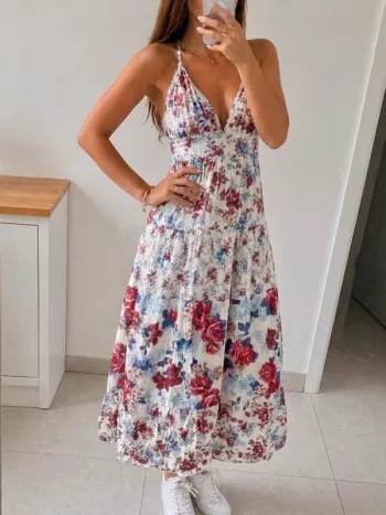 🌸 Robe longue fleurie - Camaïeu – légère, romantique & ultra tendance - Taille S