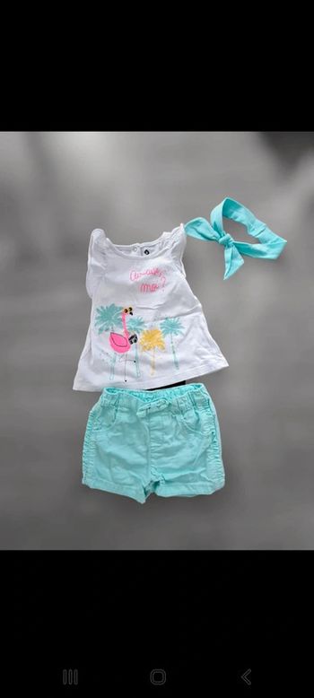 Ensemble 3 pièces débardeur short bandeau