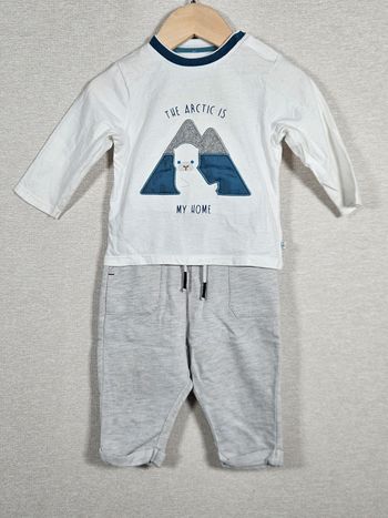 Ensemble 2 pièce pantalon + t-shirt obaïbi 12 mois 74 cm