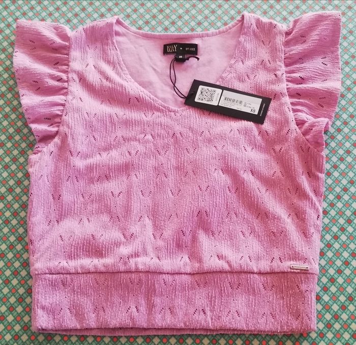 Ikks top parme dentelle XS