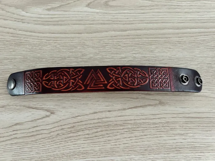 Bracelet Manchette en Cuir Celtique Neuve - photo numéro 4