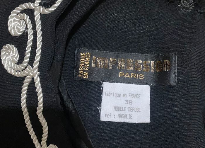 Magnifique robe vintage impression paris passementerie 38 - photo numéro 6
