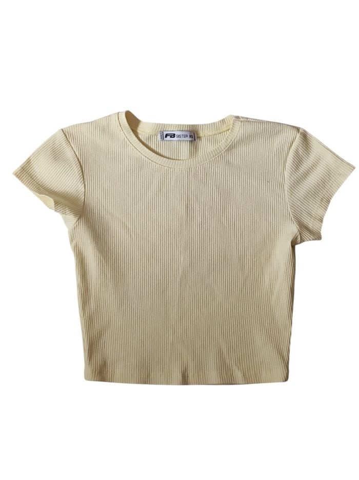 Tee shirt court Jaune pâle XS / 34 - photo numéro 1