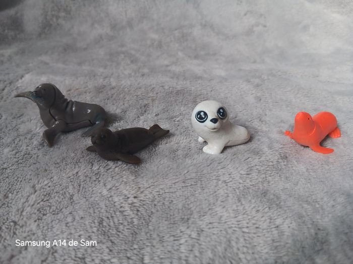 Lot de 4 figurines animaux phoques - photo numéro 3