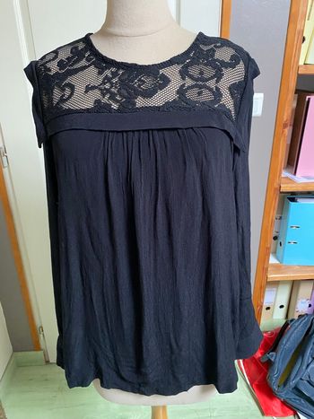 Blouse noire dentelle La petite française t38