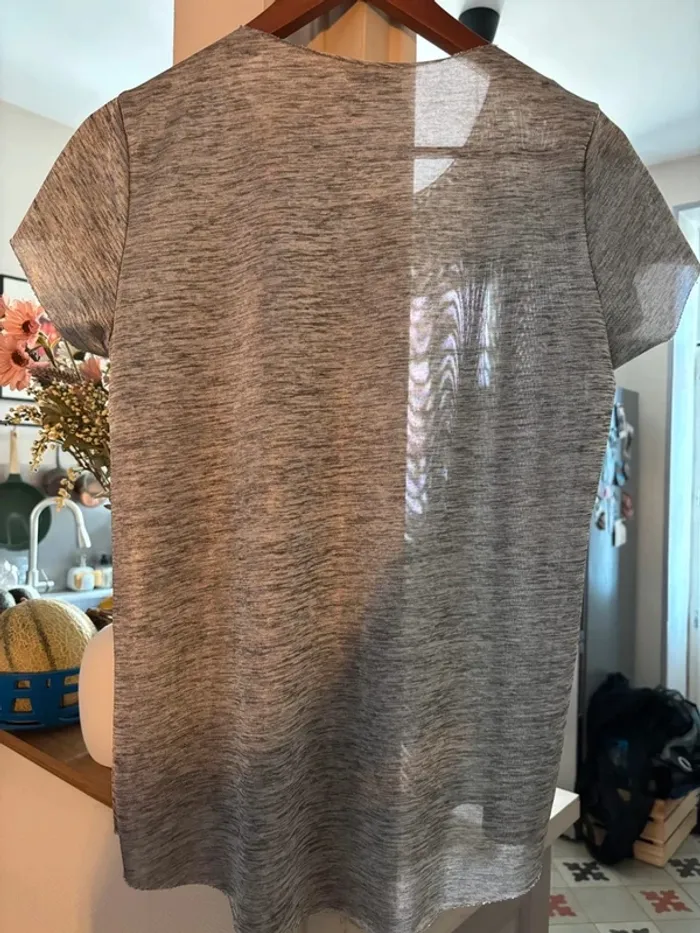 T-shirt gris chiné brillant - Mqoili Street Wear - photo numéro 2