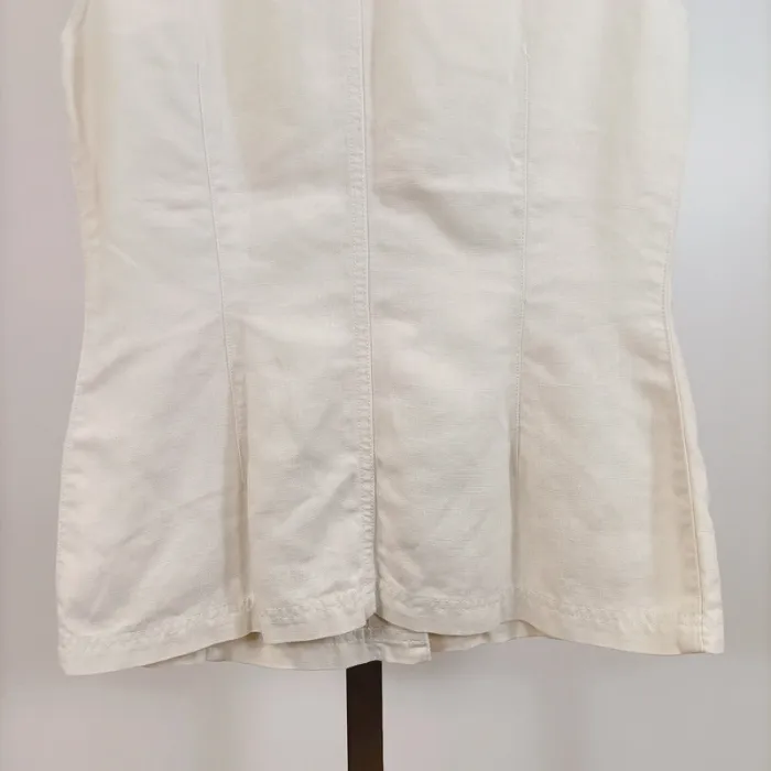 Gilet sans manches en lin Caroll - style safari chic écru taille 38 A646 - photo numéro 8