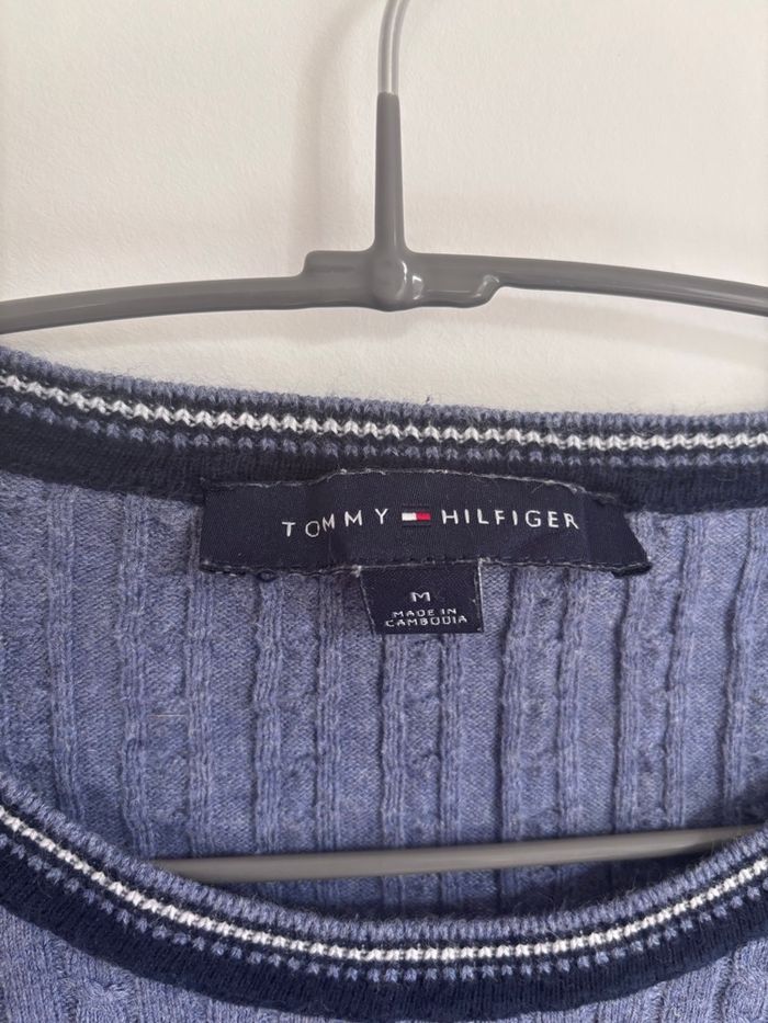 💙 Pull torsadé Tommy Hilfiger Taille M - 100% coton - photo numéro 5