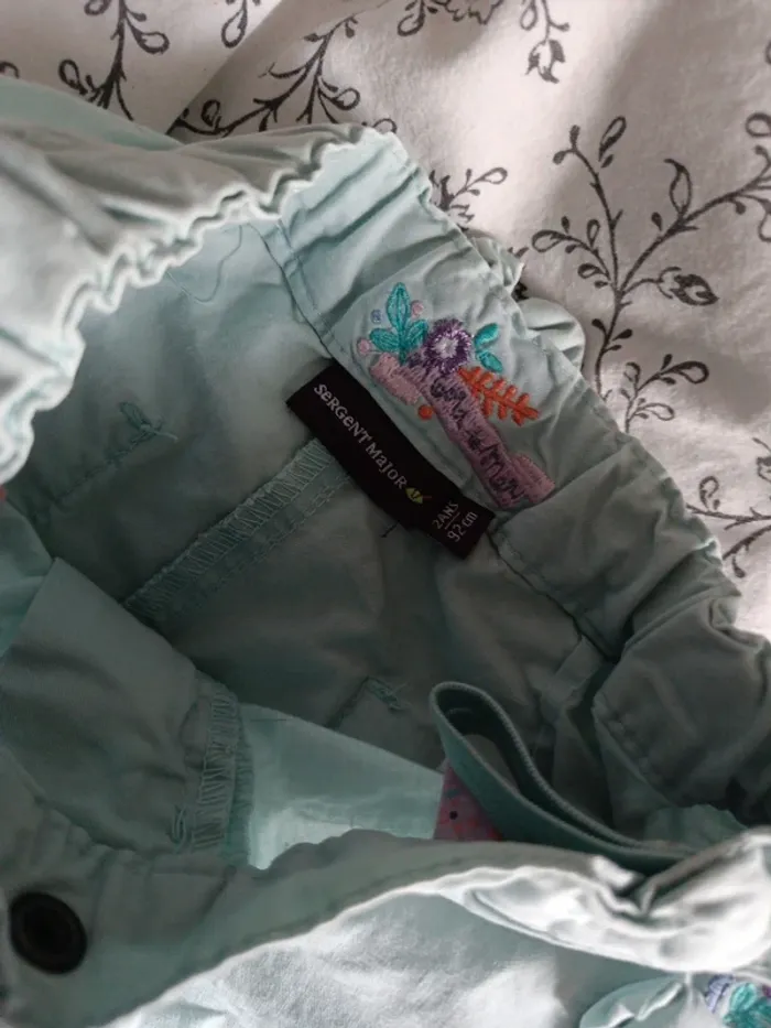 Pantalon turquoise Sergent Major 92cm - photo numéro 3
