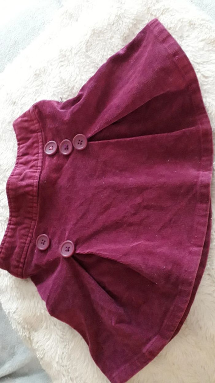 Jupe velours violet rose Vinyl Fraise 5 ans boutons fermeture - photo numéro 4
