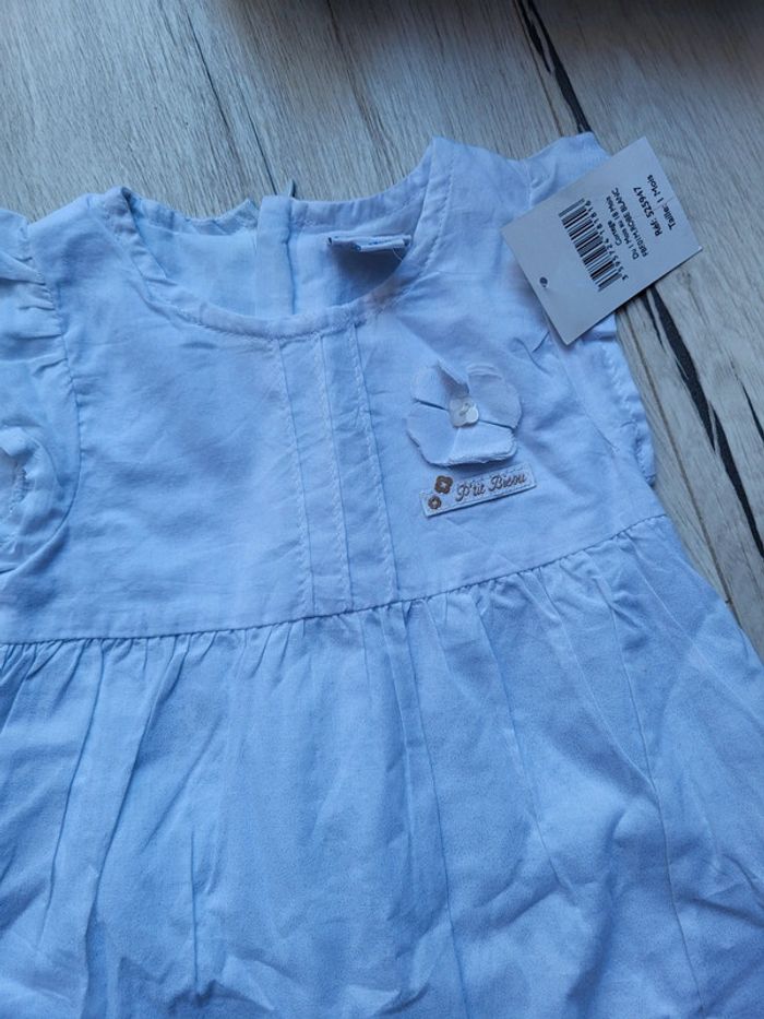 Robe blanche pailletée ptit bisou 1mois neuve bapteme cortege - photo numéro 2