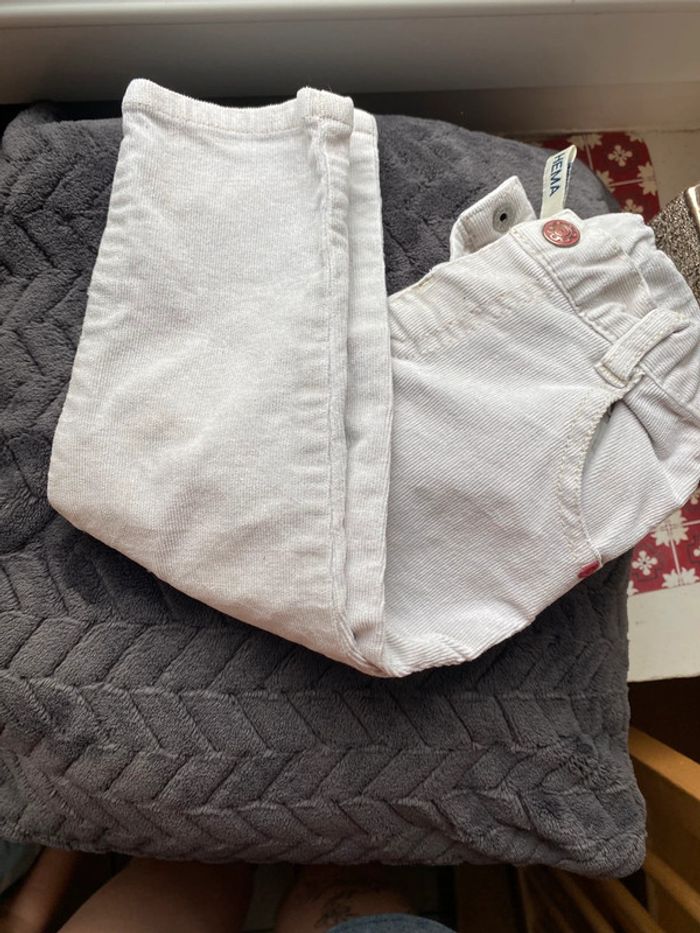 Jean crème velours pression 86cm 18-24m
