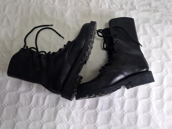 Rangers / Boots , noir , cuir véritable , femme , taille 38