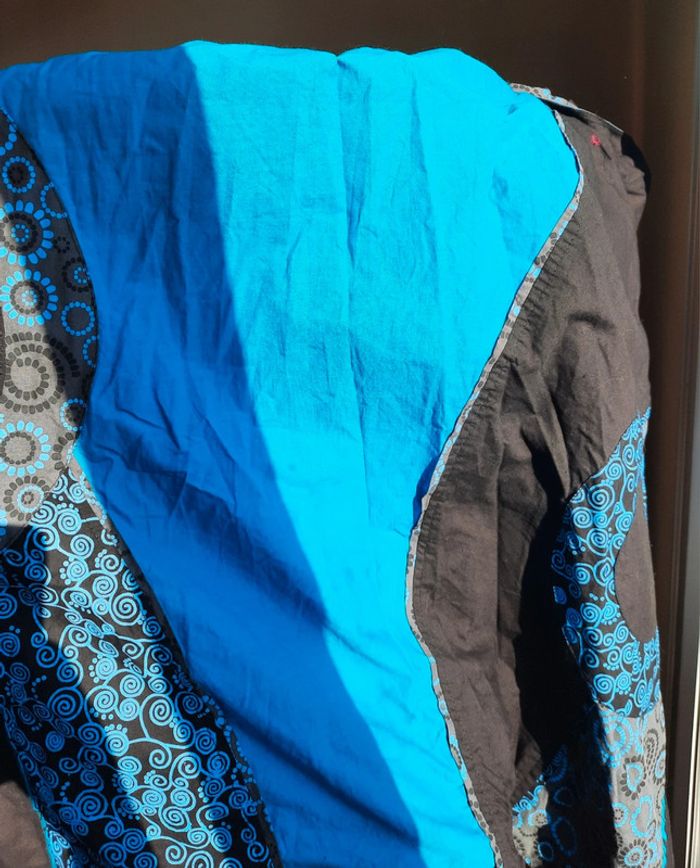 Superbe sarouel bleu fabriqué au Népal avec symboles - photo numéro 7
