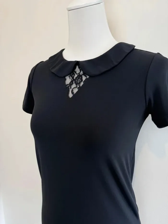 Blouse femme Mer du Nord noire taille XS col claudine parfait état - photo numéro 2